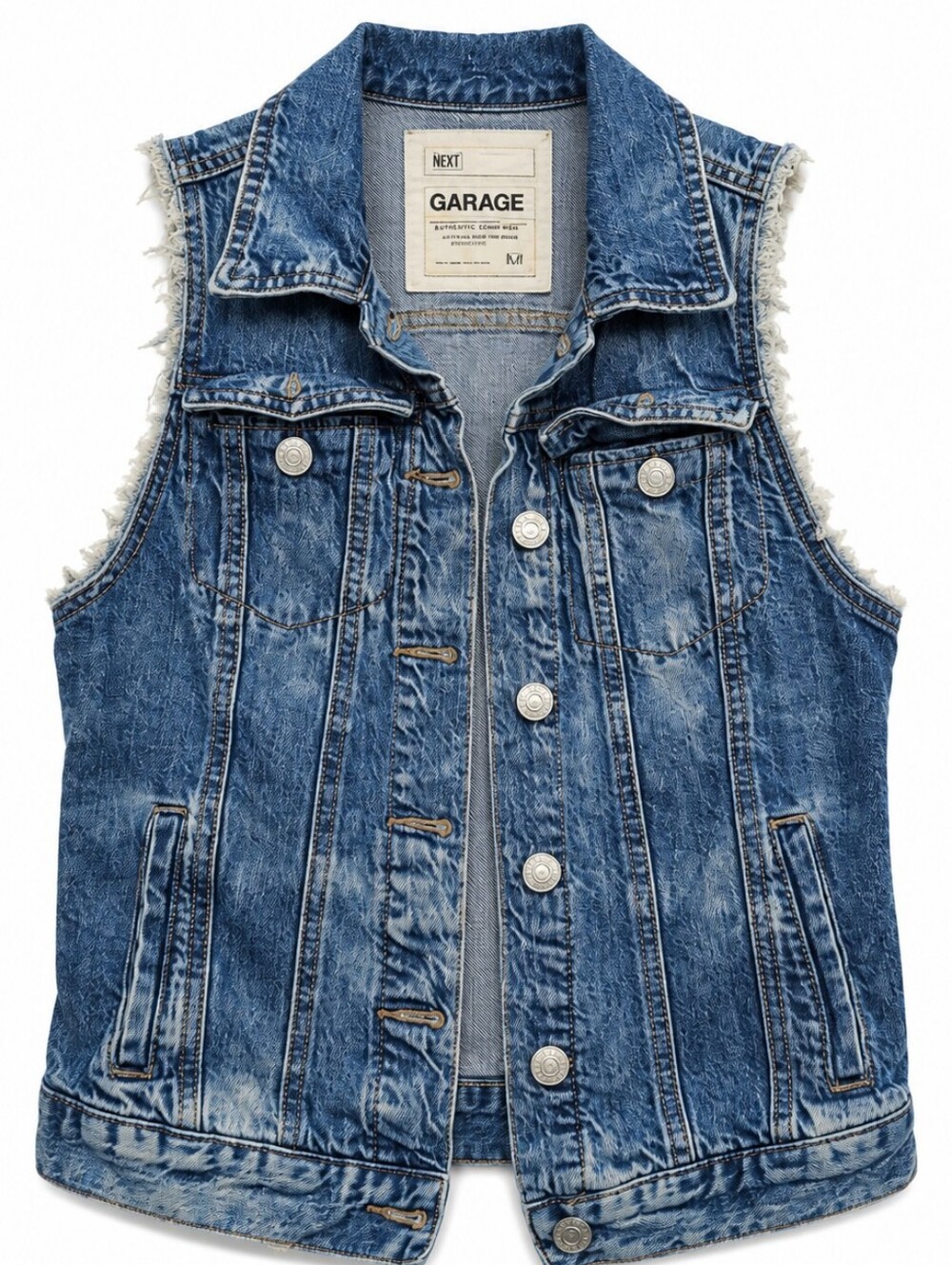 Garage Distressed Blue Denim Vest